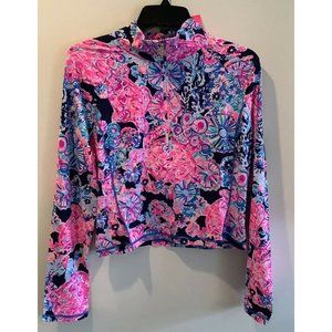 Lilly Pulitzer Luxletic Justine Crop half zip high tide Size XL